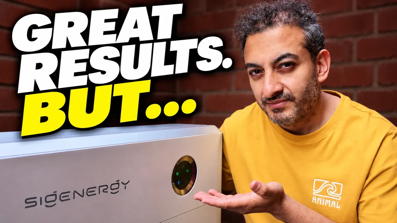 Munty beside his home battery, with the words: Great results. But…