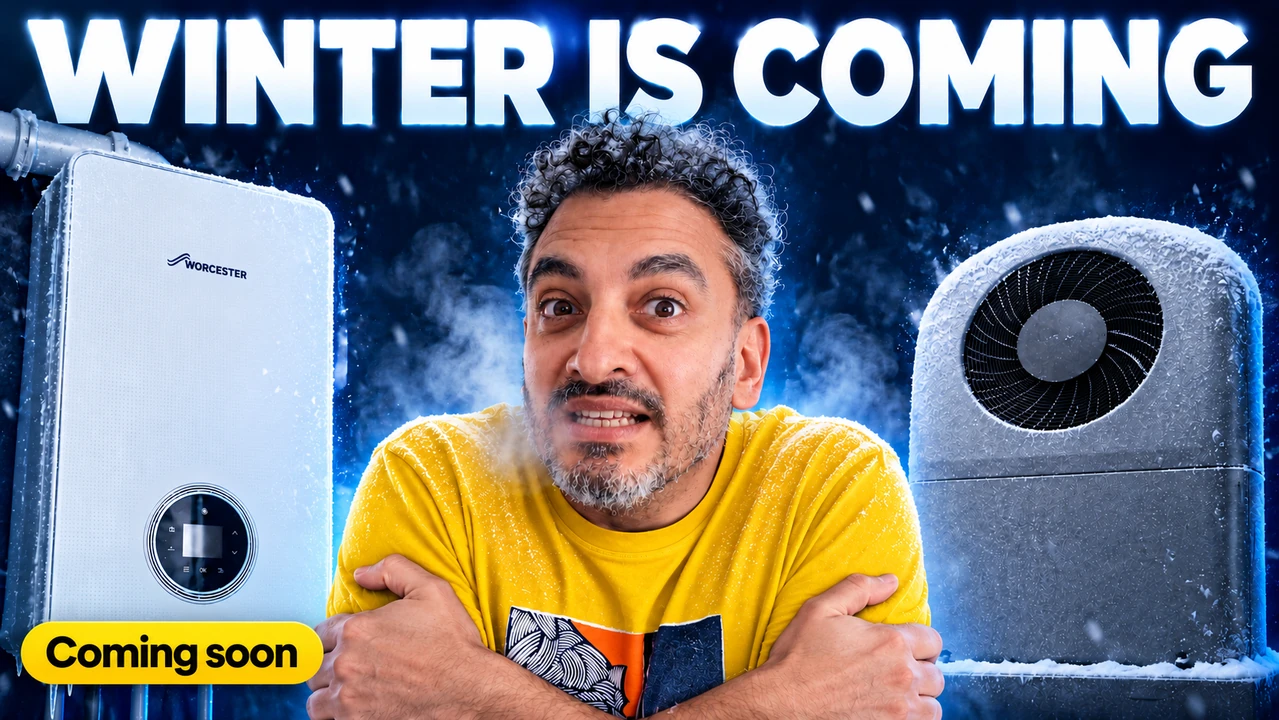 Munty between a boiler and heat pump, with the words: Winter is coming.